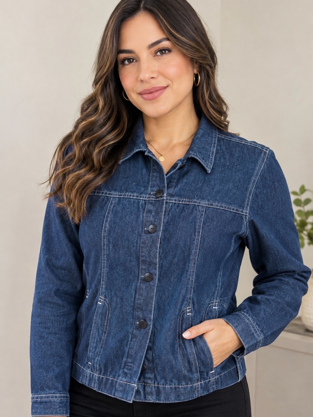Y2K Vintage DIALOGUE Linen-Blend Denim Shirt Jacket - Size 4 - Indie Sleaze